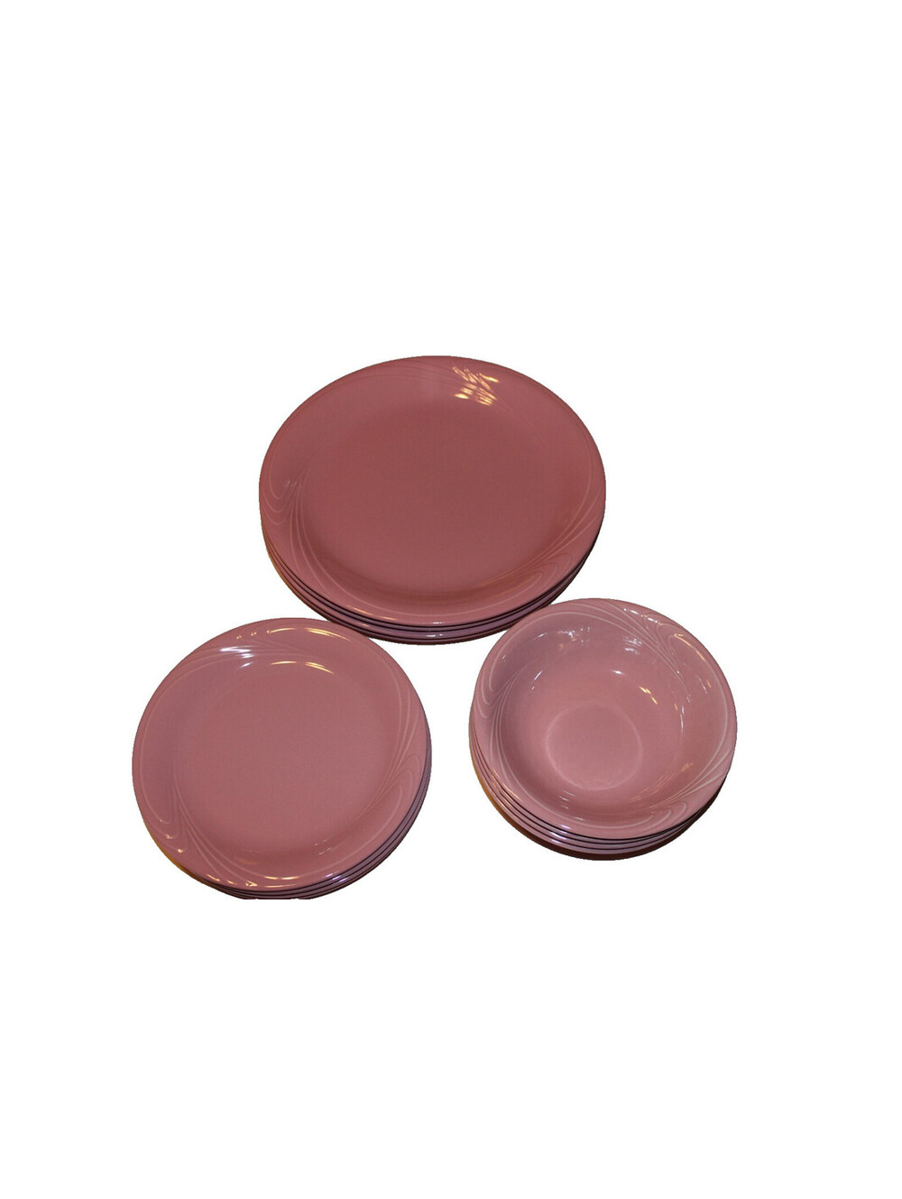 Vintage Sango 403 Chromatic Dusty Pink 12 Pc Dinnerware Set Japan Service for 4